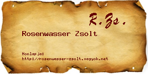 Rosenwasser Zsolt névjegykártya